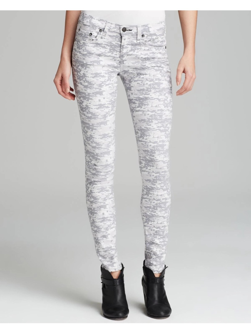 Rag & Bone Grey Camo Skinny Jeans 27